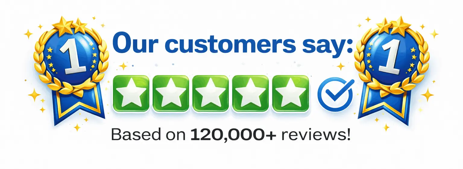 Burntide 5-star customer rating and highly-recommended badge from verified buyers